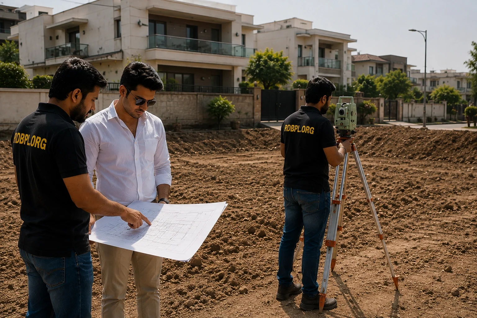 Site inspection for flats and villas construction in Shaheed Path Lucknow