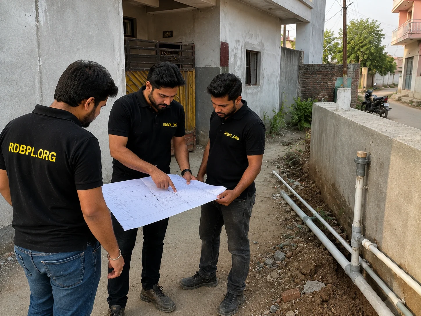 Plumbing site inspection in Shaheed Path Lucknow by RDBPL