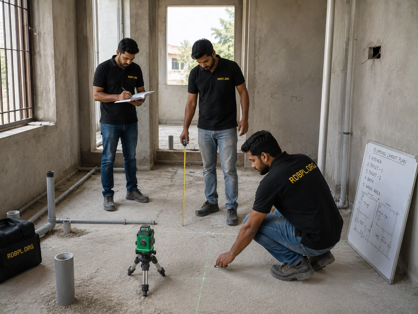 Tiles flooring site inspection and measurement planning in Shaheed Path Lucknow