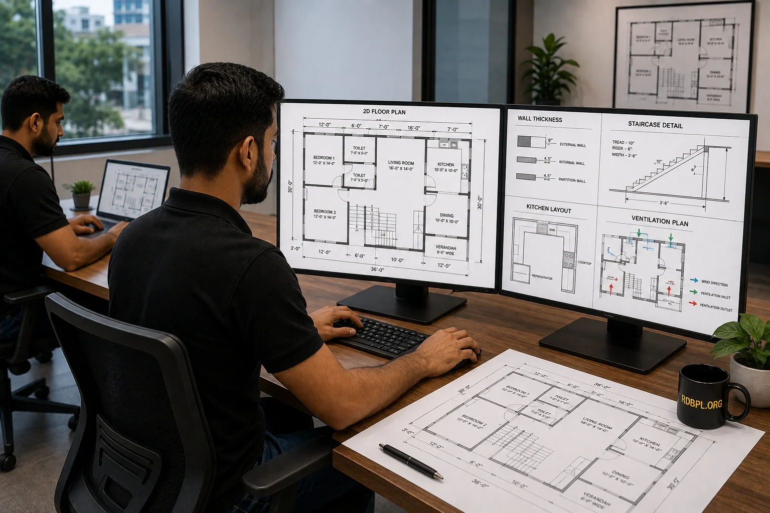 2D floor plan layout drafting