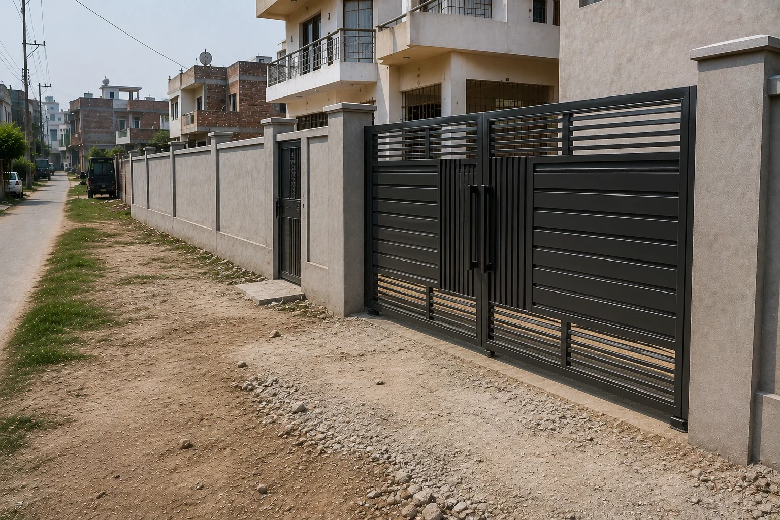 MS main gate installation in Shaheed Path Lucknow