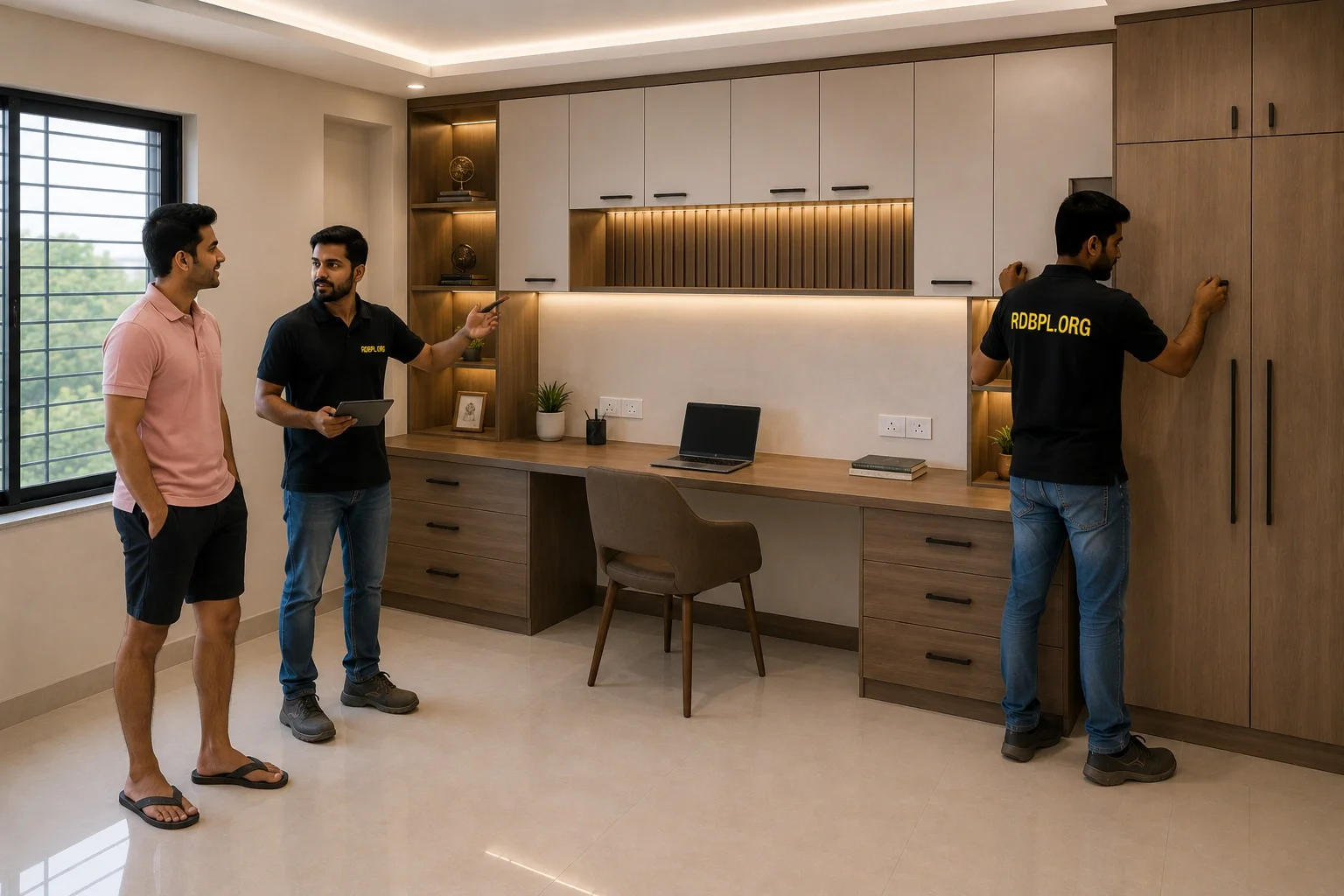 Wooden furniture installation and finishing in Shaheed Path Lucknow