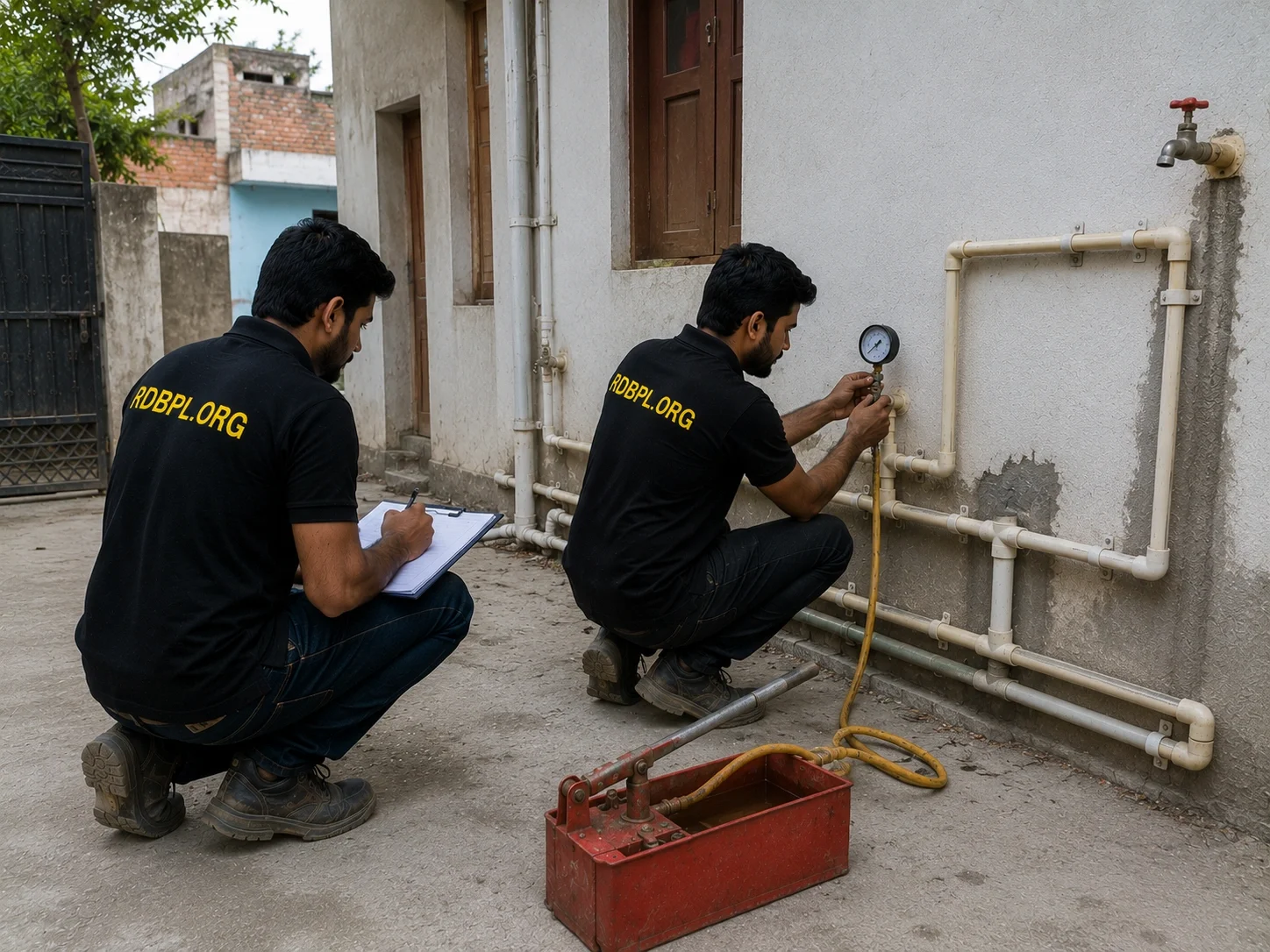 Final testing and plumbing inspection in Shaheed Path Lucknow