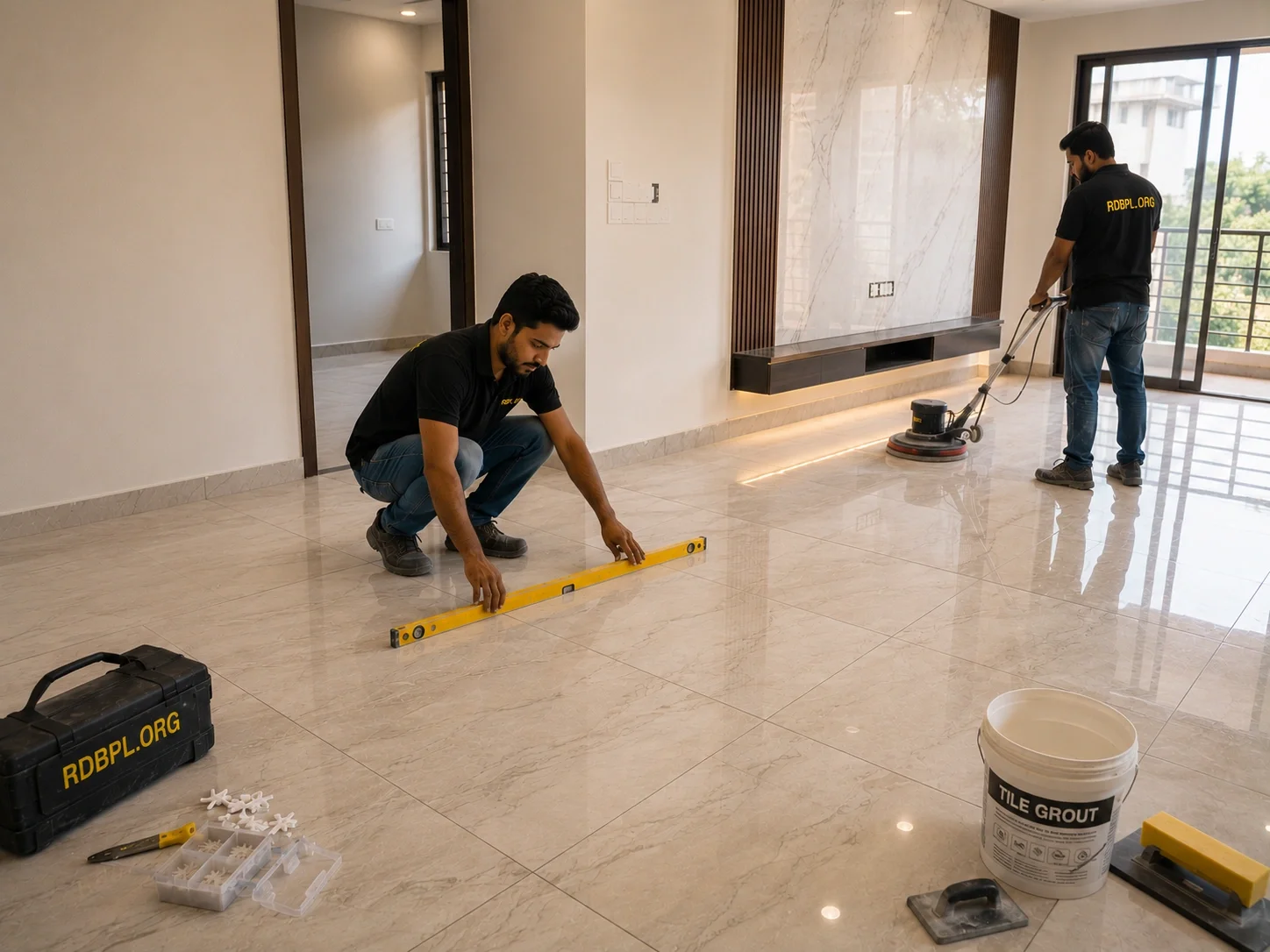 Tiles flooring installation and finishing work in Shaheed Path Lucknow