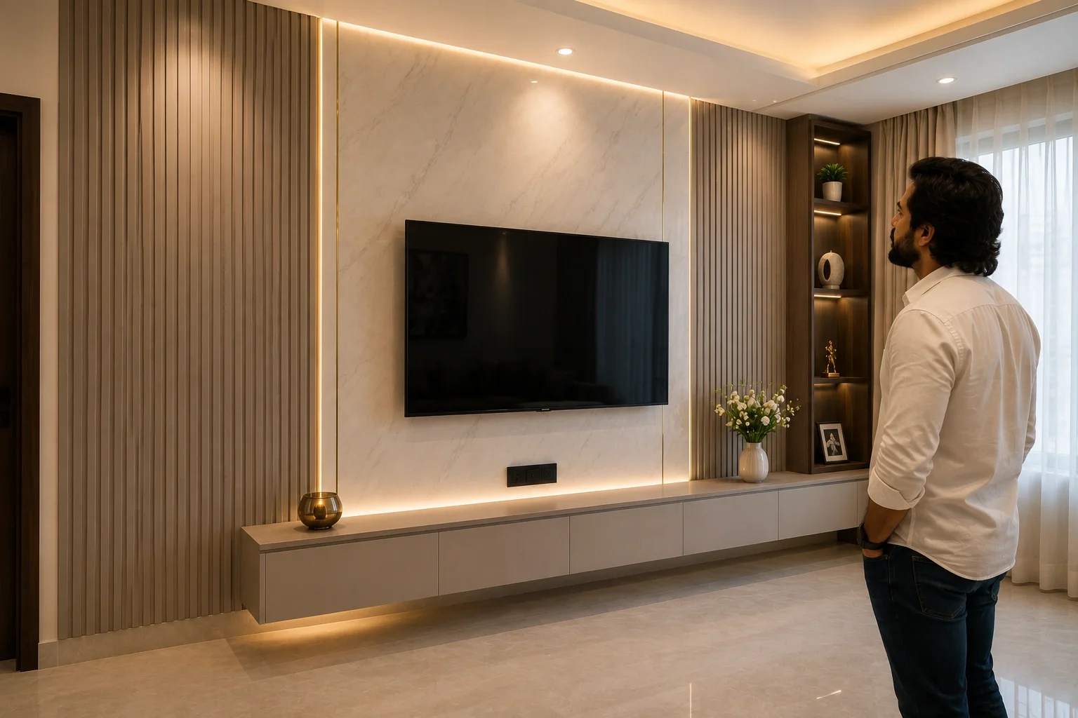 PVC wall panel installation work