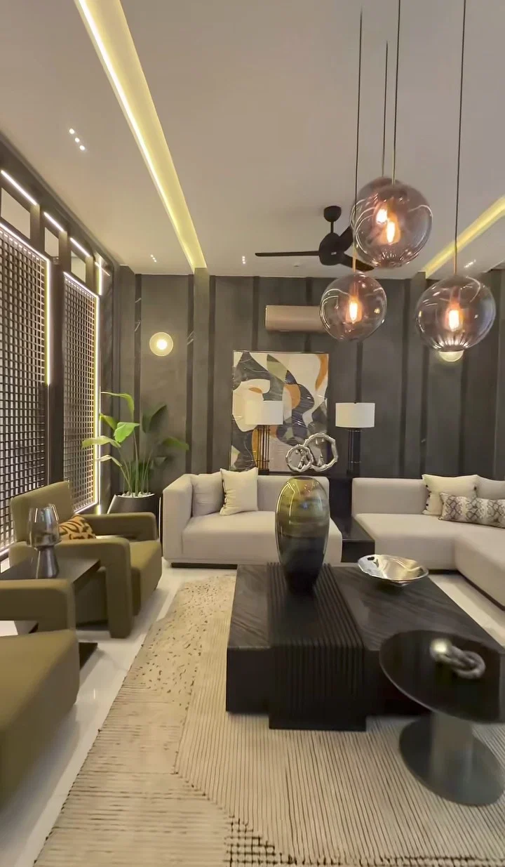 Living room renovation service in Sushant Golf City Lucknow modern interior design