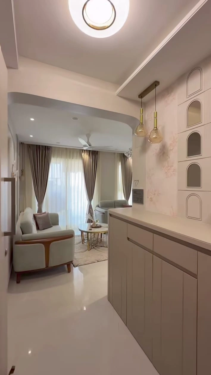 Luxury living room interior design execution in Shaheed Path Lucknow