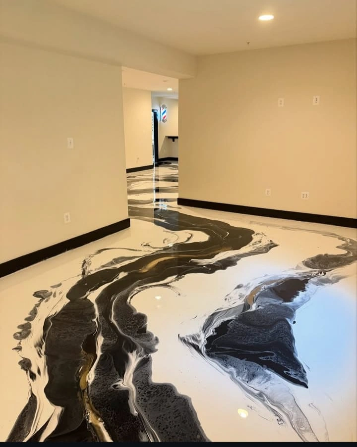 Metallic epoxy floor design for luxury interiors in Indira Nagar Lucknow