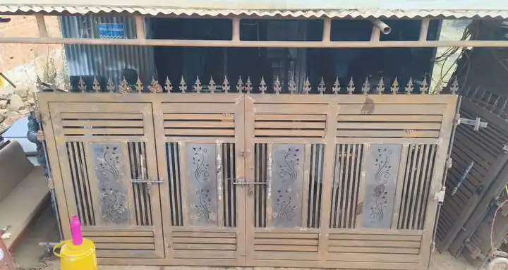 Modern security gate and boundary wall project by RDBPL Lucknow