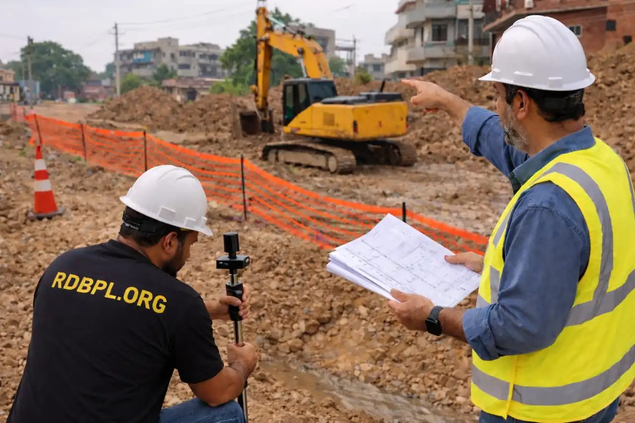 Site inspection for residential house construction in Lucknow