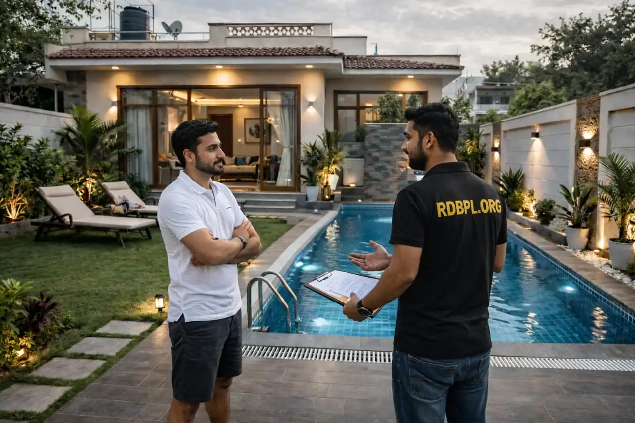 Infinity swimming pool construction service in Lucknow for luxury villas