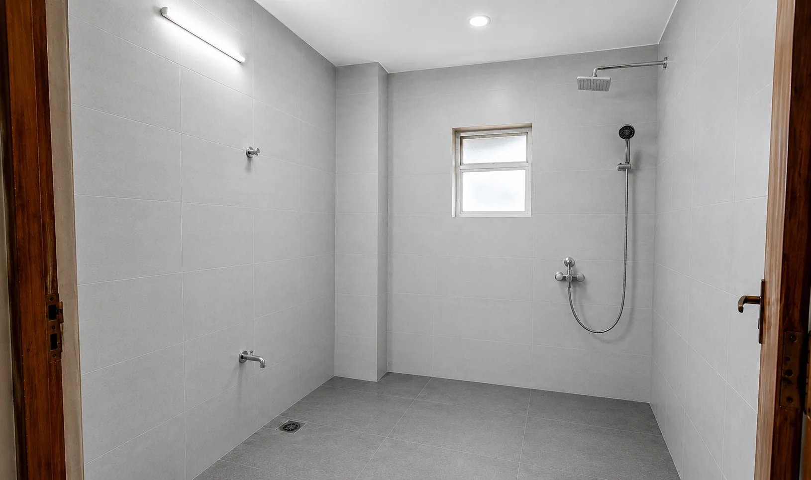 Bathroom after tiles flooring work in Shaheed Path Lucknow