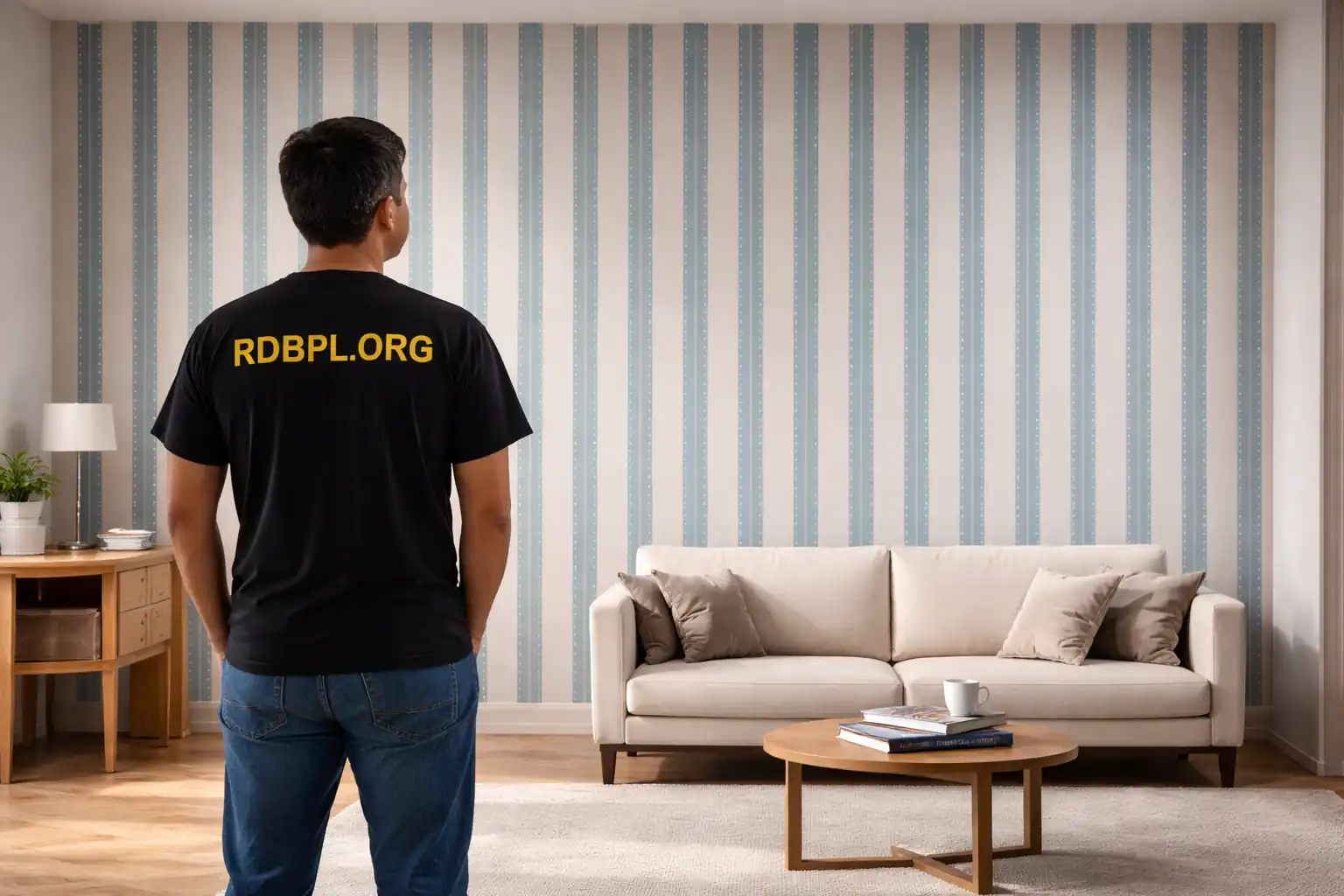 Custom printed wallpaper installation in Lucknow with personalized mural designs